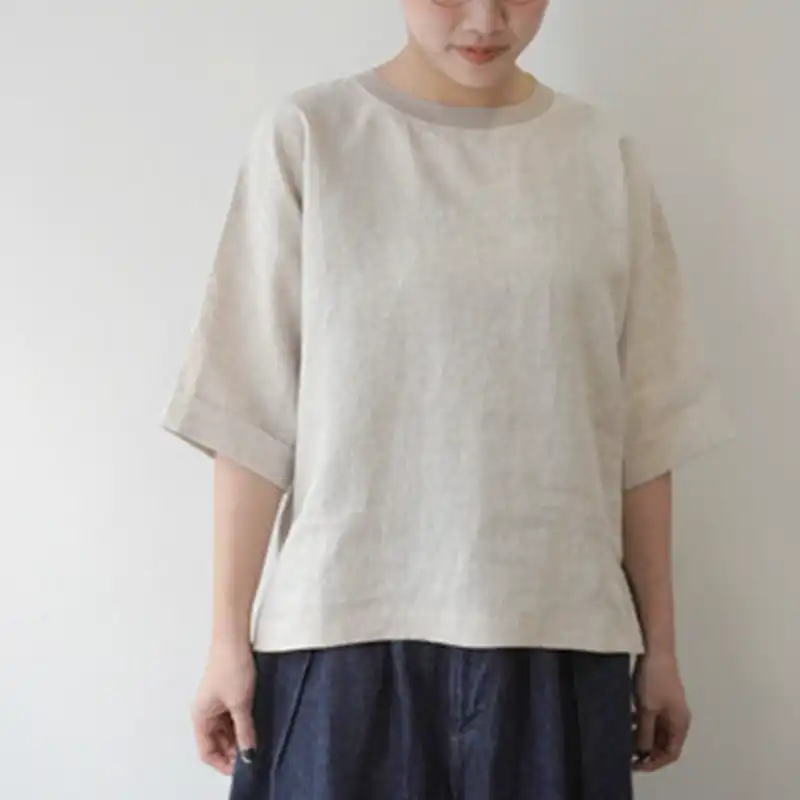 mao made  リネン100%布帛TEE/KINARI10